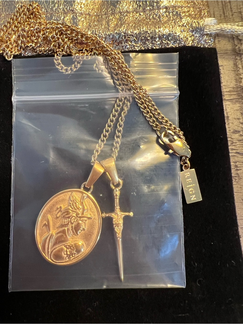 New In Bag - Reign Achilles Double Charm 19” Princess Length Necklace.